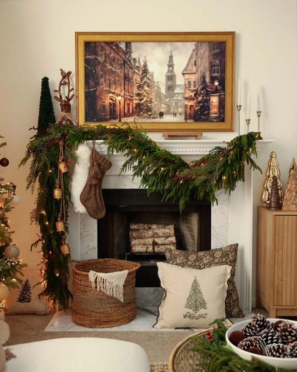 20 Beautiful Rustic Christmas Mantel Decoration Ideas to Inspire Your Holiday Home - Decor Home Original