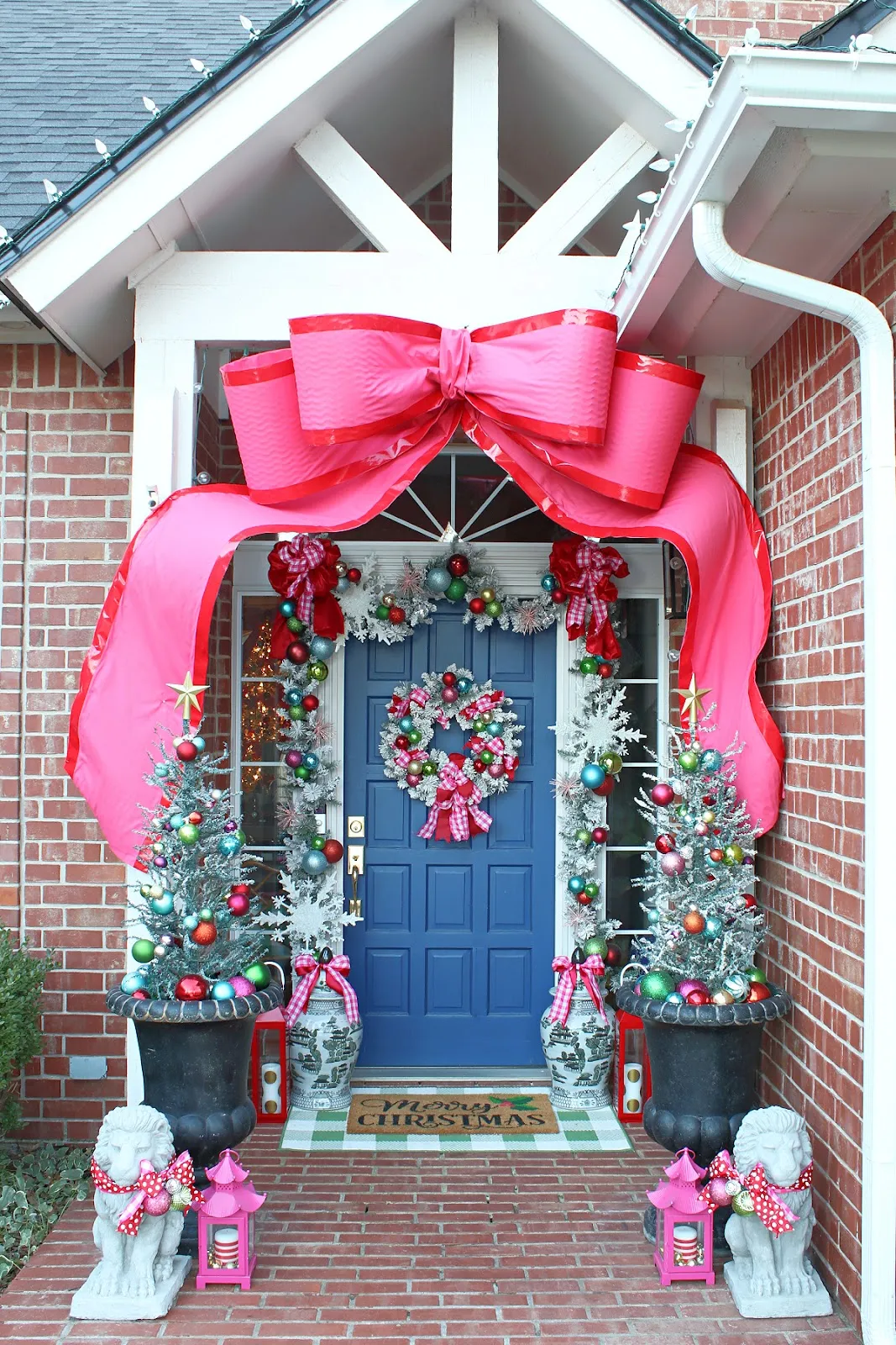 2025 CHRISTMAS HOME TOUR PART 2 || FRONT PORCH AND ENTRY | Dimples and Tangles