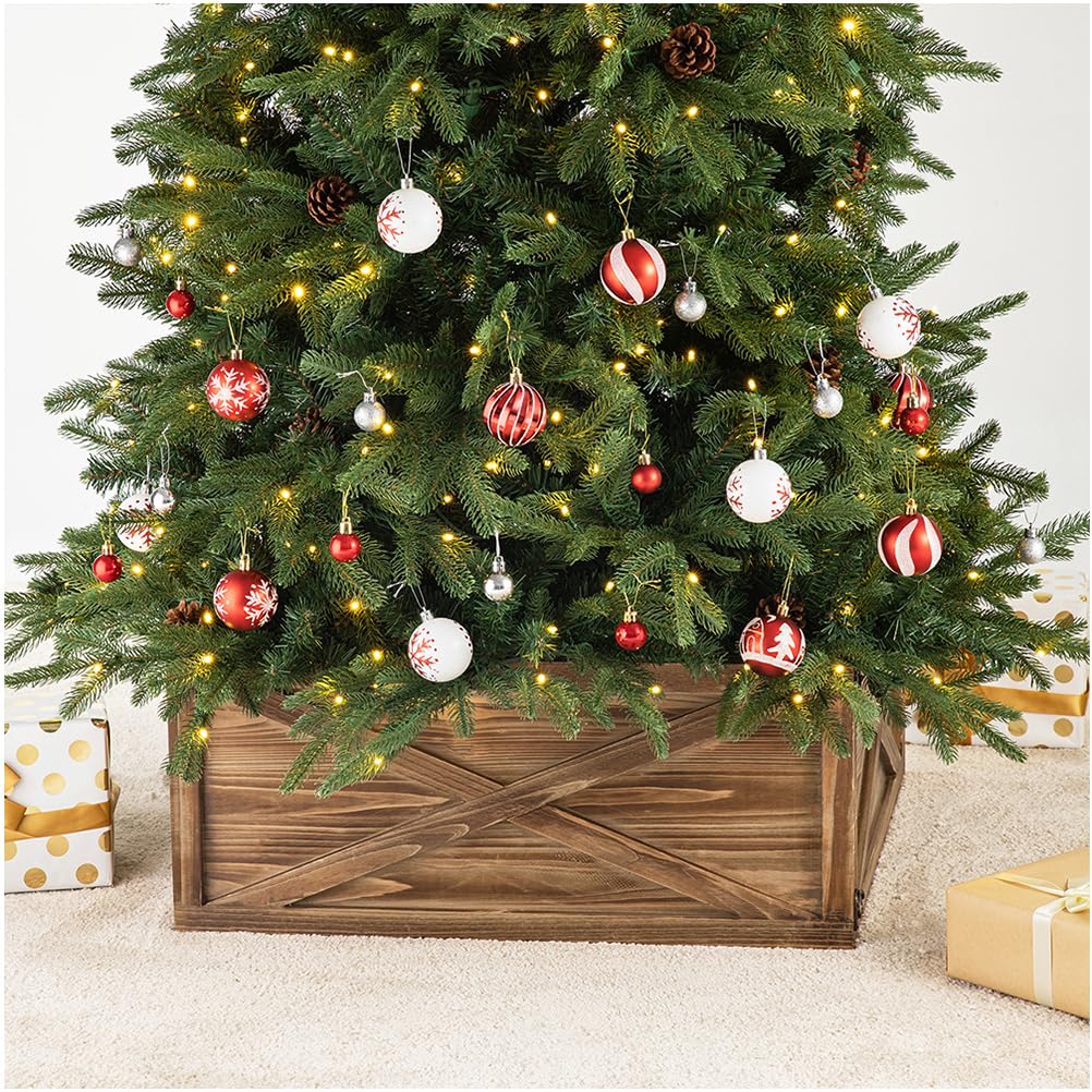 22' Natural Wooden Christmas Tree Collar - All The Fall Things