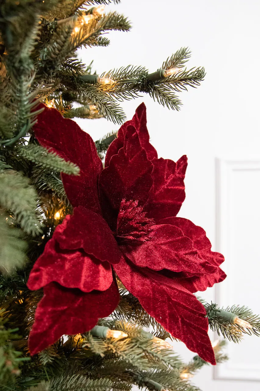 22' x 13' Burgundy Poinsettia Stem