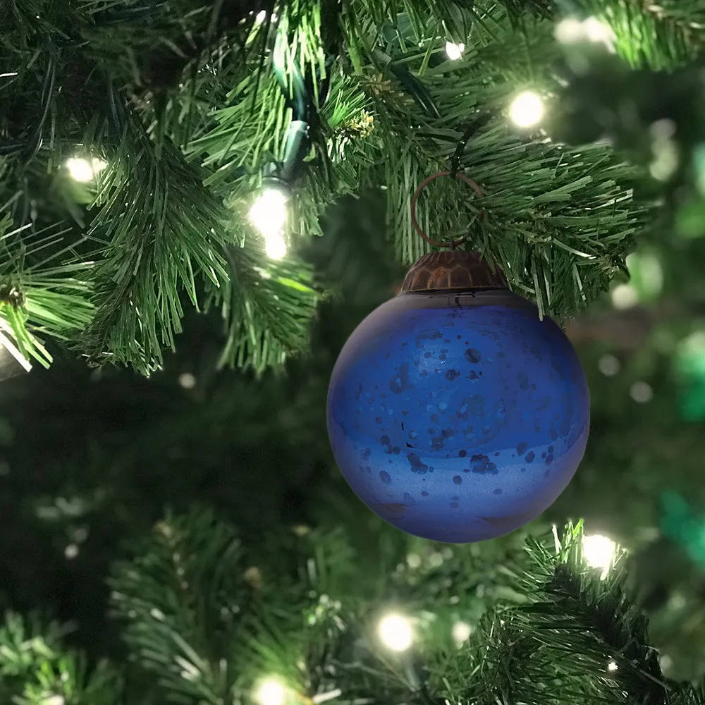 2.5' Royal Blue Ava Mercury Glass Ball Ornament Christmas Holiday Decoration