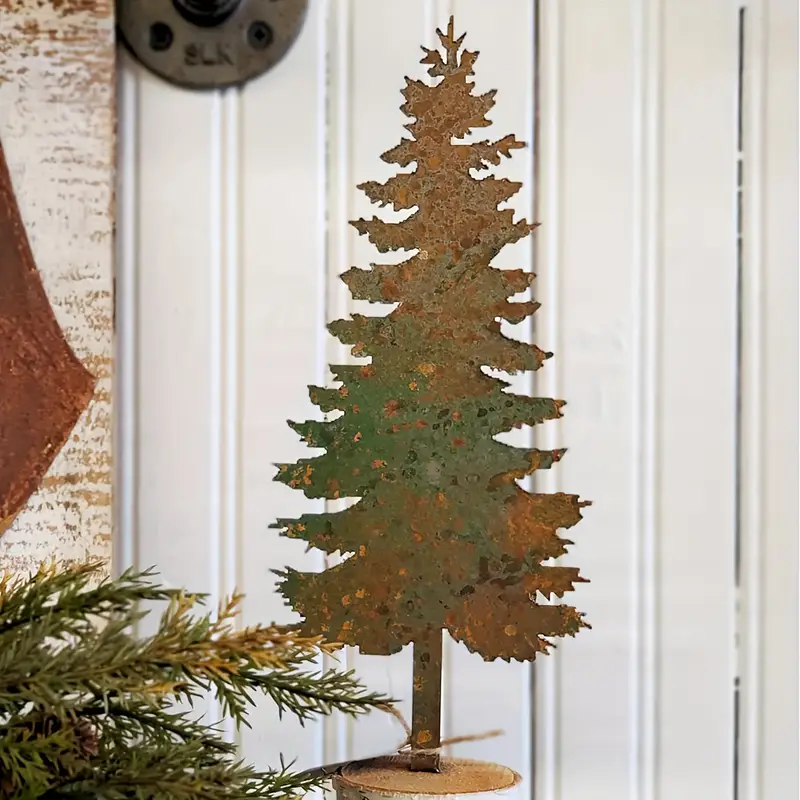 2d flat 5pcs rusty metal pine tree decorations - Temu Mauritius