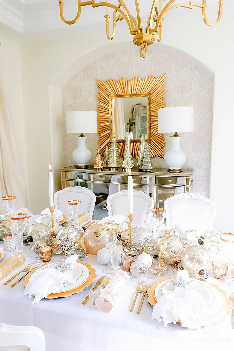 3 Tips to Set a Magical Silver and Gold Christmas Table - Randi Garrett  Design