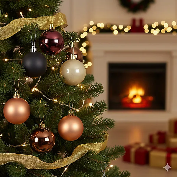 30 Brown Pearl Maroon Mix Christmas Tree Baubles Shatterproof Hanging Decs  6cm