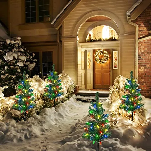4-Pack Solar Christmas Tree Garden Stake Lights Decoration – DANNY'S HOME  GOODS