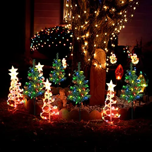 4-Pack Solar Christmas Tree Garden Stake Lights Decoration – DANNY'S HOME  GOODS