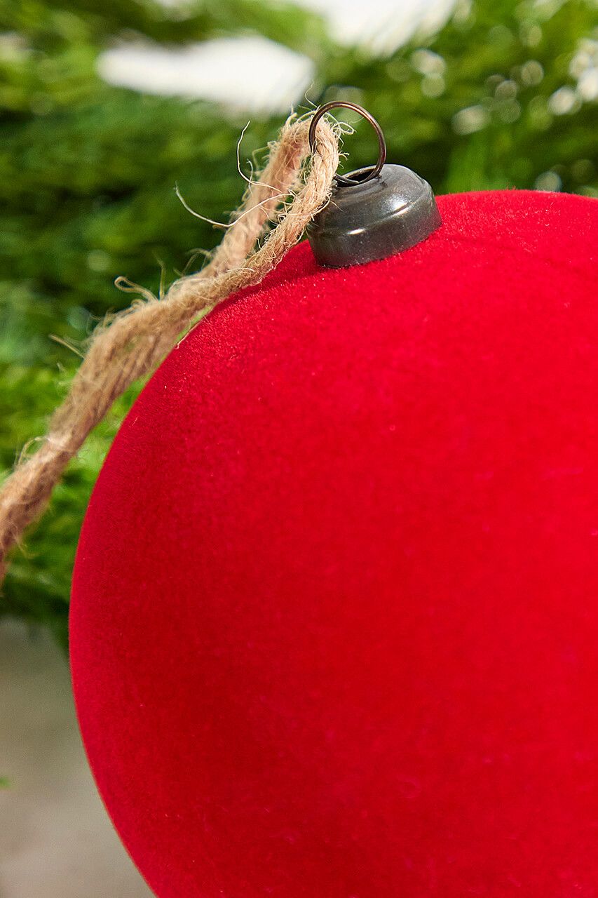 4' Red Velvet Flocked Ornament
