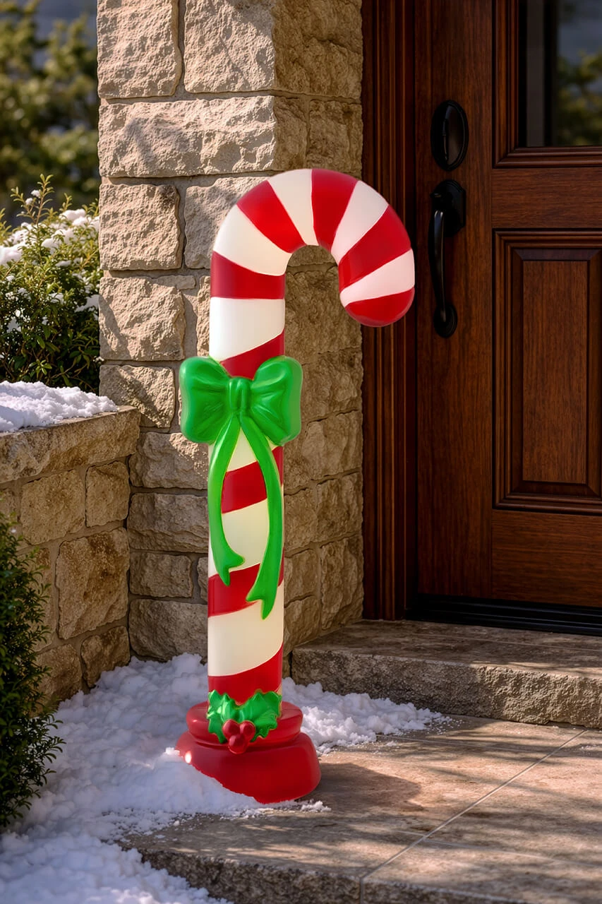 42' Mr. Christmas Illuminated Blow Mold Candy Cane - Decorator's Warehouse