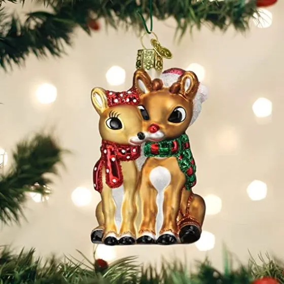 44204 Old World Christmas Rudolph and Clarice Ornament