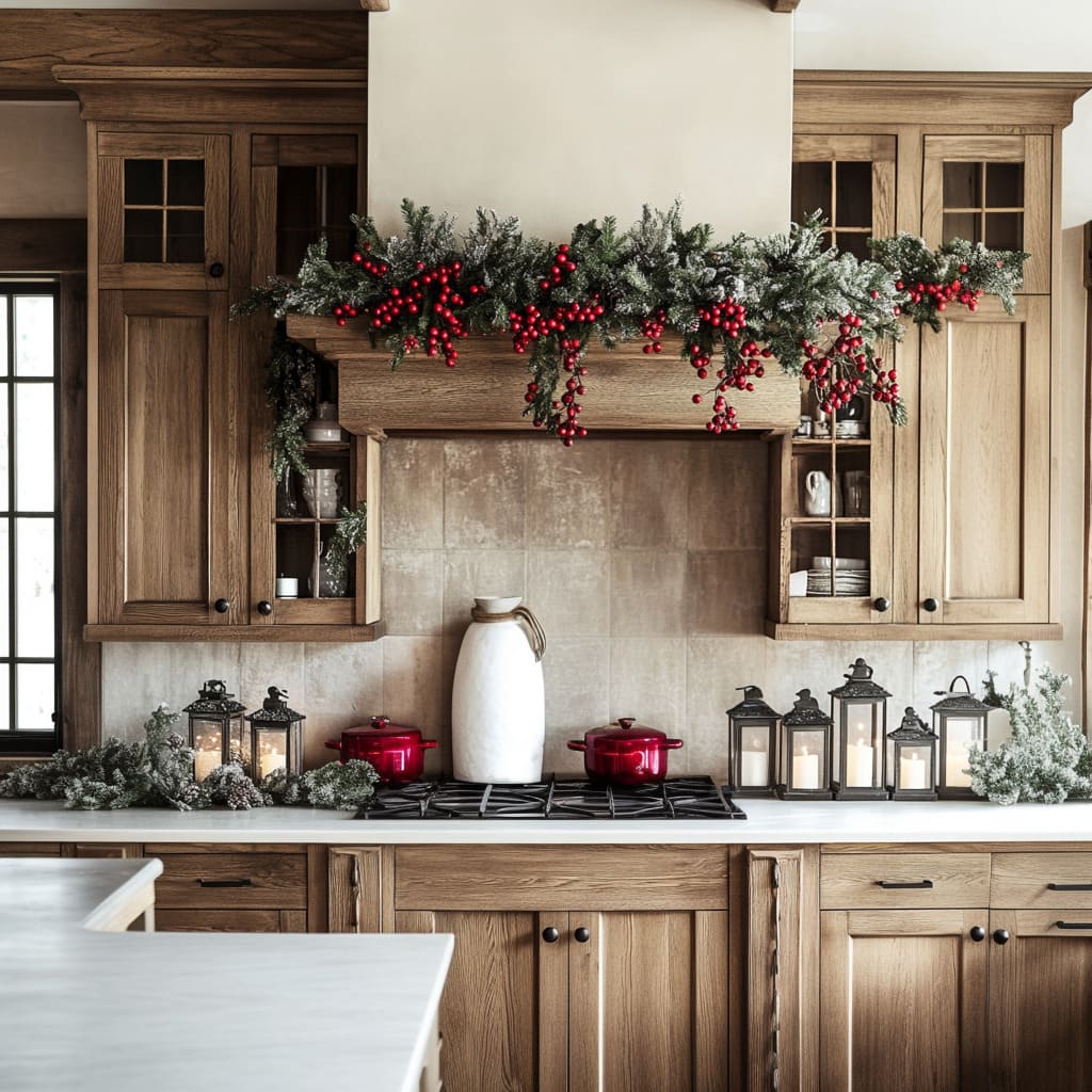 45 Christmas Decorating Ideas for Above Kitchen Cupboards