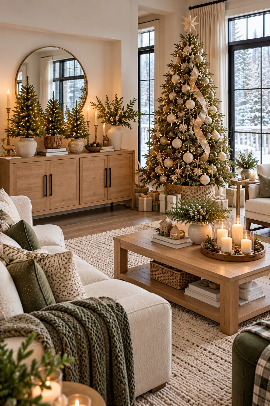 45 Modern Christmas Living Room Ideas for a Fresh Holiday Look