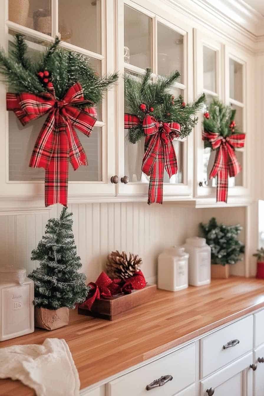 47 Ways To Decorate Kitchen Cabinets for a Festive Christmas