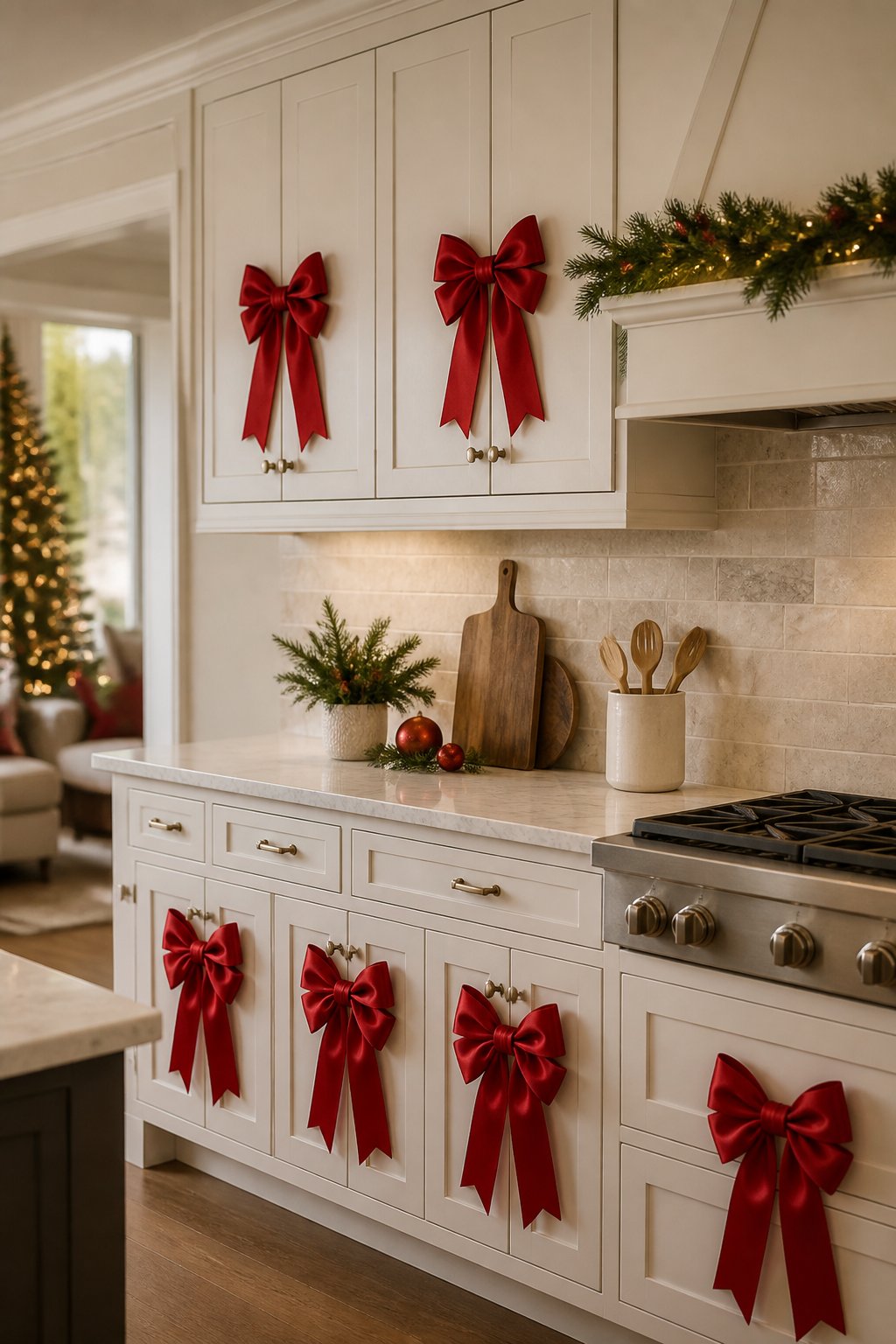47 Ways To Decorate Kitchen Cabinets for a Festive Christmas