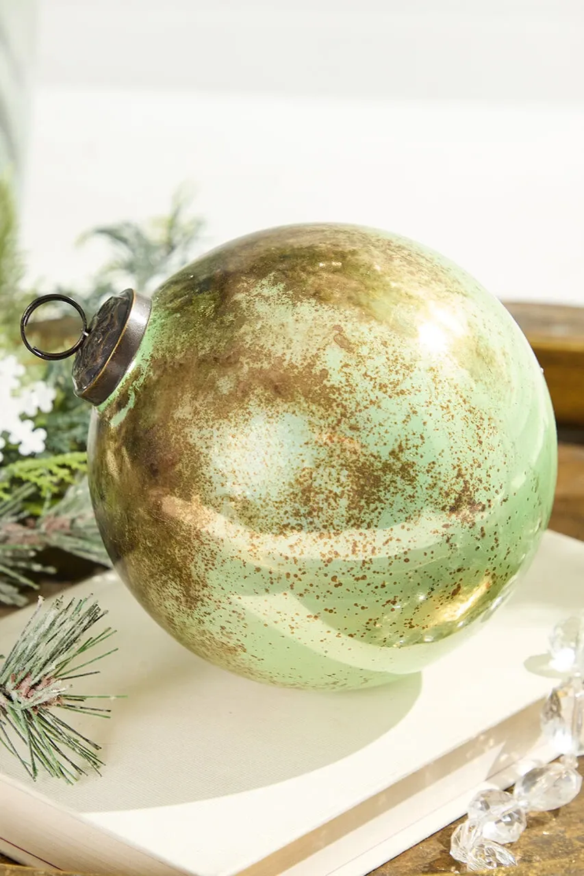 5' Spruce Antique Finished Glass Ball Ornament