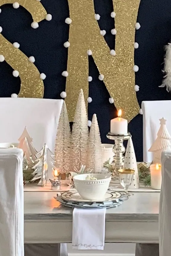 5 Tips: Christmas Tree Snow Village Table Setting - thetarnishedjewelblog