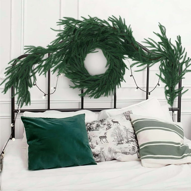 59in Soft Rubber Christmas Vine Hanging Decor, Artificial Pine Needle Door  Garland for Fireplace Staircase, Realistic Holiday Greenery Decoration -  Walmart.com