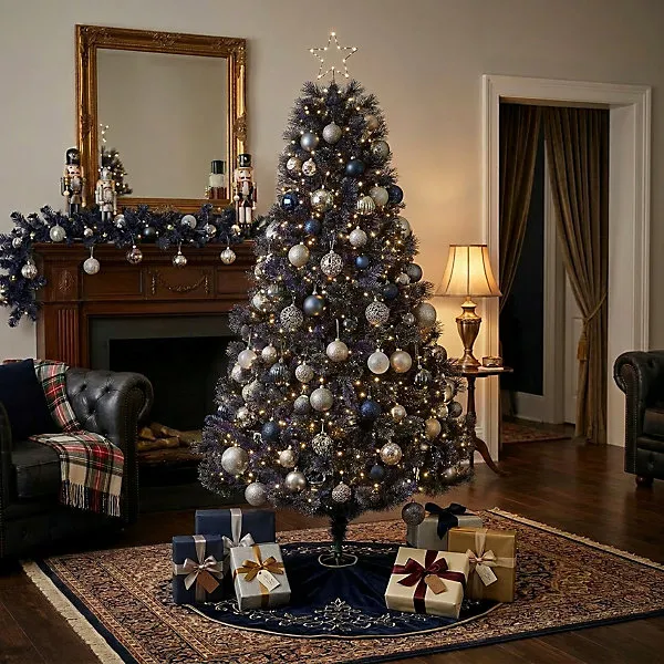 6ft Hinged Full Artificial Christmas tree - Midnight Blue