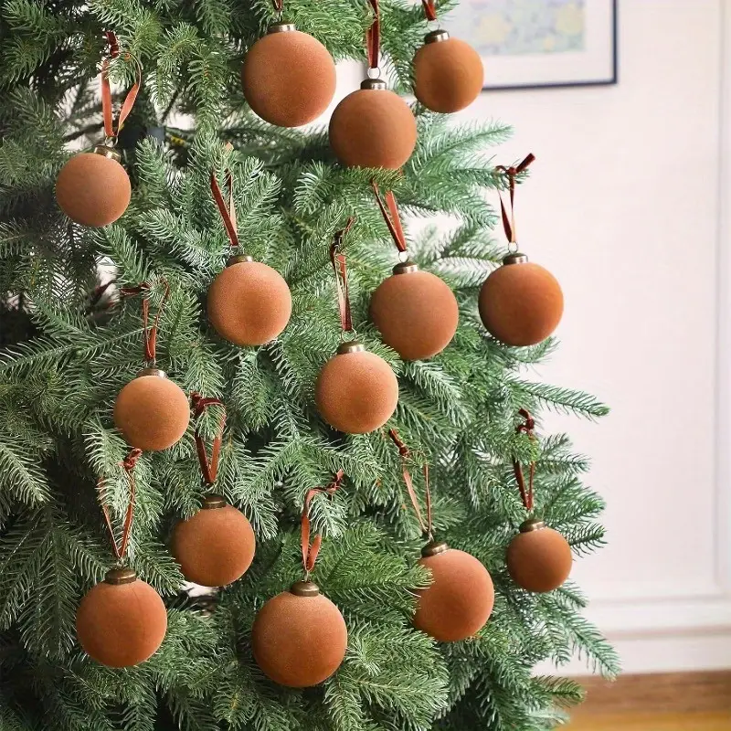 6pcs realistic flocked velvet christmas tree ornaments - Temu Bahrain