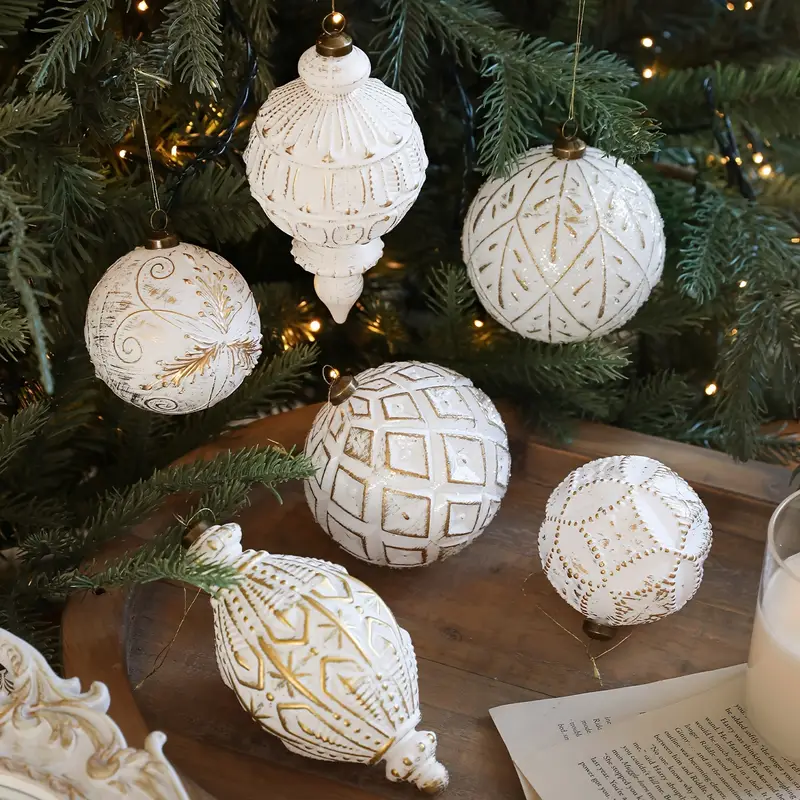 6pcs vintage bohemian white christmas ornaments elegant - Temu Cyprus