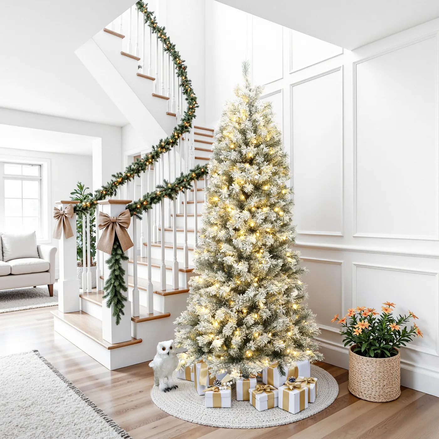 7 7ft Christmas Fir Tree Pre-Lit Warm White LED