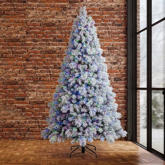 7.5' Pre-lit Flocked Christmas Tree | Micro LED & Twinkle