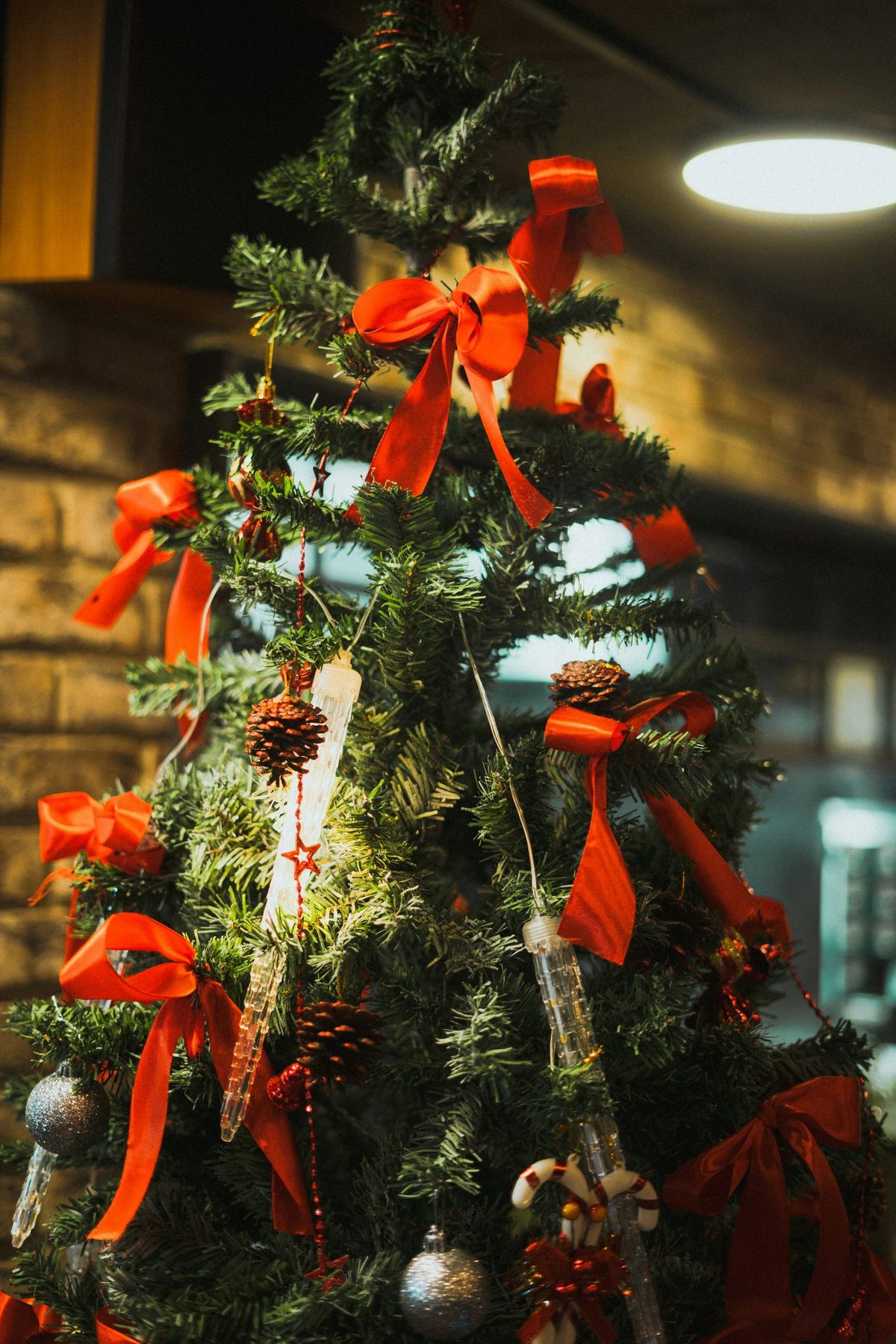 A decorated christmas tree with red bows and ornaments - Free Photo on  Unsplash