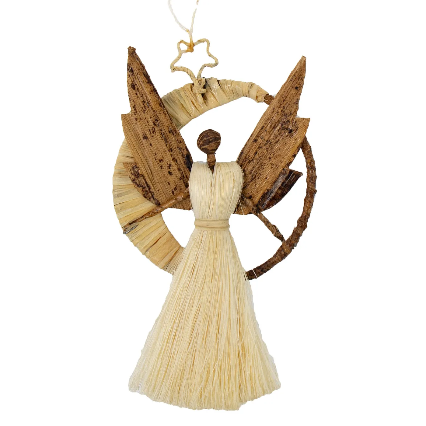 Angel Swinging on Crescent Moon Ornament, Sisal and Banana Fiber - Global  Crafts Wholesale