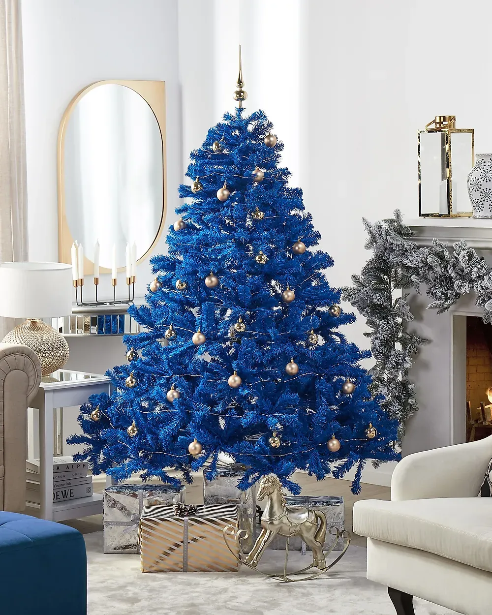 Artificial Christmas Tree FARNHAM 210 cm Blue - Beliani.no