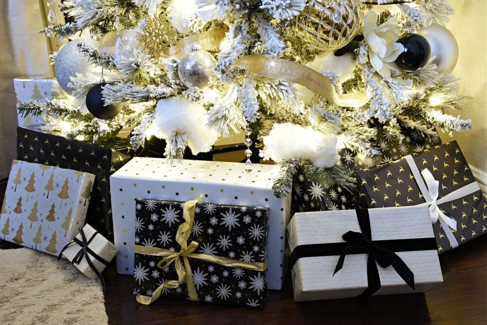 Black and White Christmas Tree - A Wonderful Thought