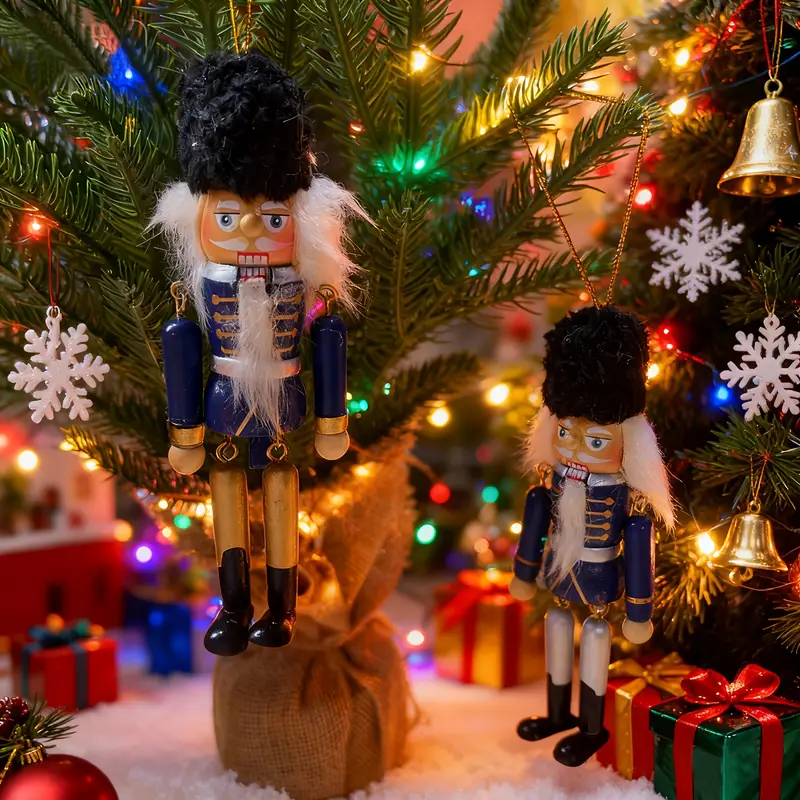 blue nutcracker christmas decoration traditional black hat - Temu