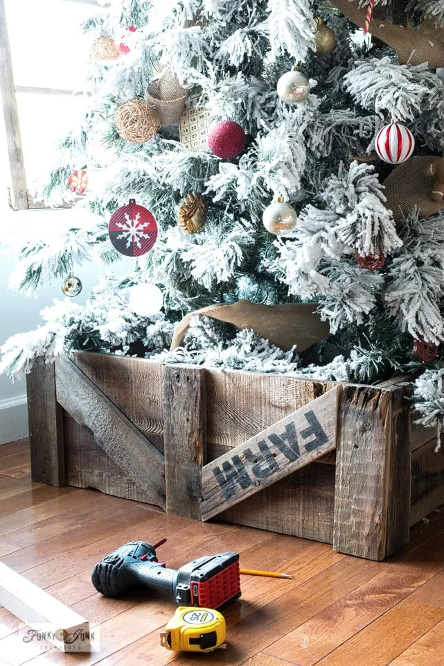 Box Rustic Christmas Tree Skirt Natural Wooden Tree Collar Christmas Tree  Skirt Tree Box Tree Stand