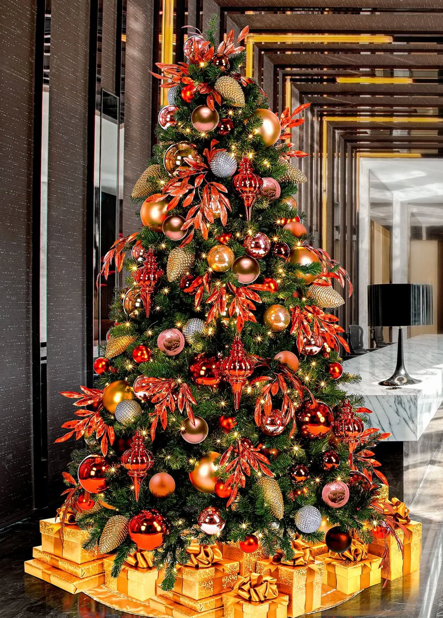 Brown Bronze Christmas Tree Copper And Bronze Theme Tree Ornament Package,  Commercial Decor – Commercial Christmas Supply Commercial Christmas  Decorations For Indoor And Outdoor Display
