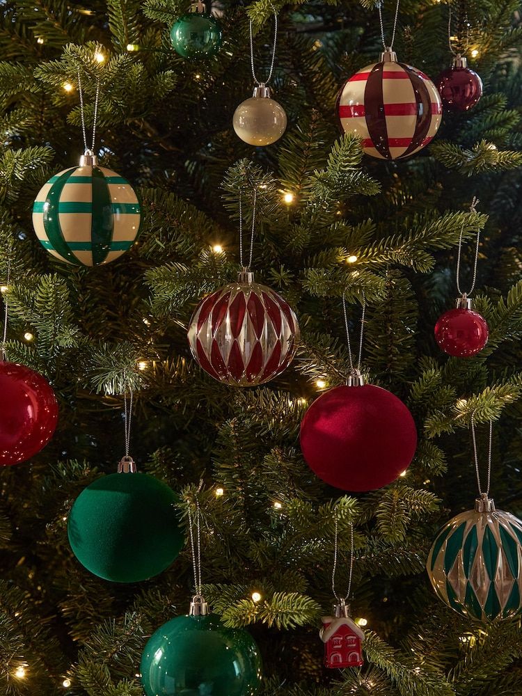 Buy 50 Pack Red Green Classic Shatterproof Christmas Baubles from the Next UK online shop