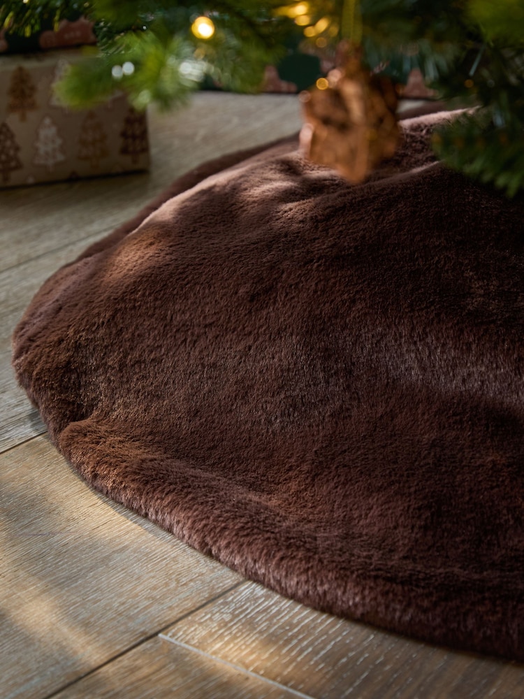 Buy Brown Faux Fur Christmas Tree Skirt from the Next UK online shop