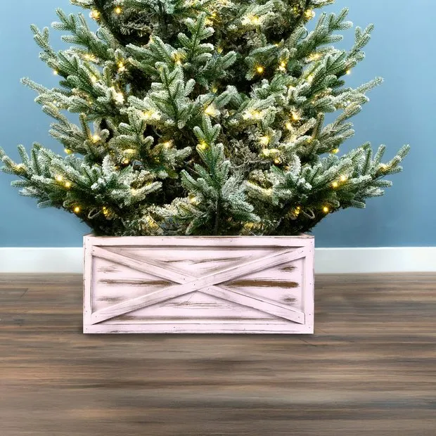 Buy Christmas Tree World 60cm Wooden Christmas Tree Skirt - White |  Christmas tree skirts and stands | Argos
