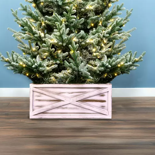 Buy Christmas Tree World 60cm Wooden Christmas Tree Skirt - White |  Christmas tree skirts and stands | Argos
