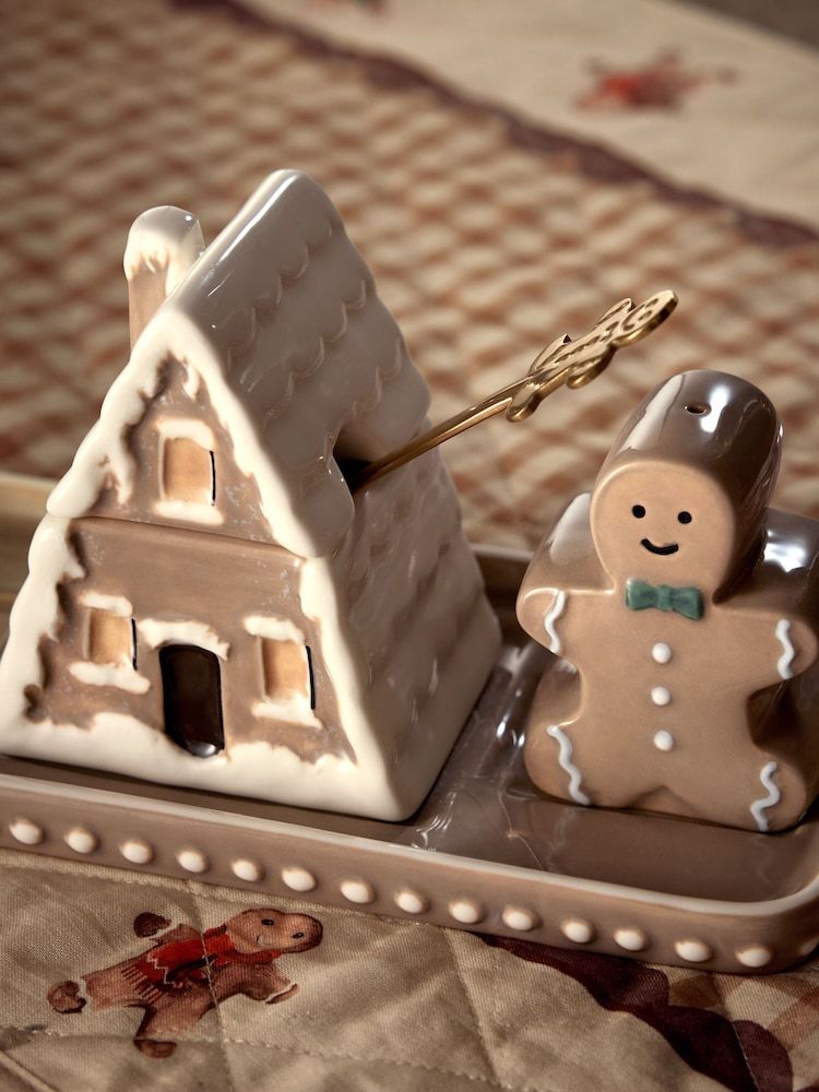 Buy Natural Christmas Gingerbread Centrepiece with Salt and Pepper Shakers  and Condiment Pot from the Next UK online shop