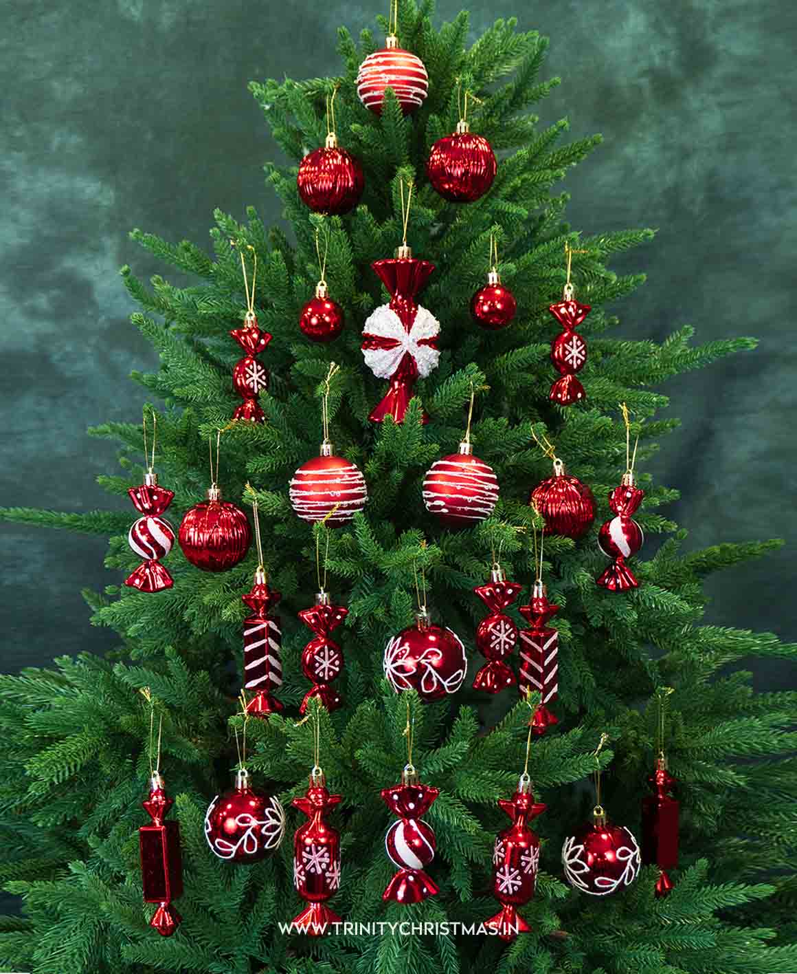 Buy Red Crimson Charm Ornament Set – Trinity Christmas