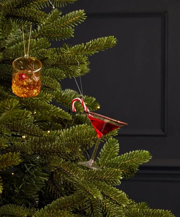 Christmas Candy Cane Martini Glass Ornament | Liberty