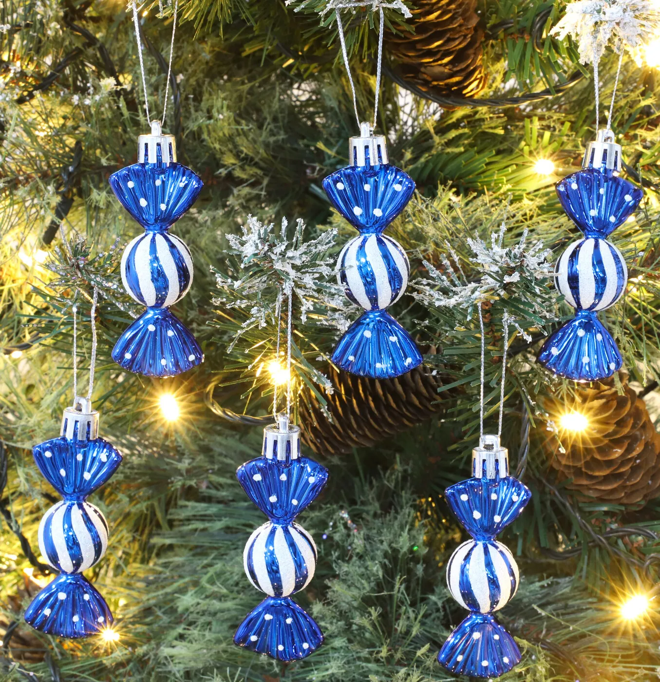 Christmas Concepts® Pack of 6-8cm Mini Sweet Shaped Baubles – Shiny &  Glitter Decorated – Christmas Tree Decorations (Midnight Blue) - Christmas  Concepts