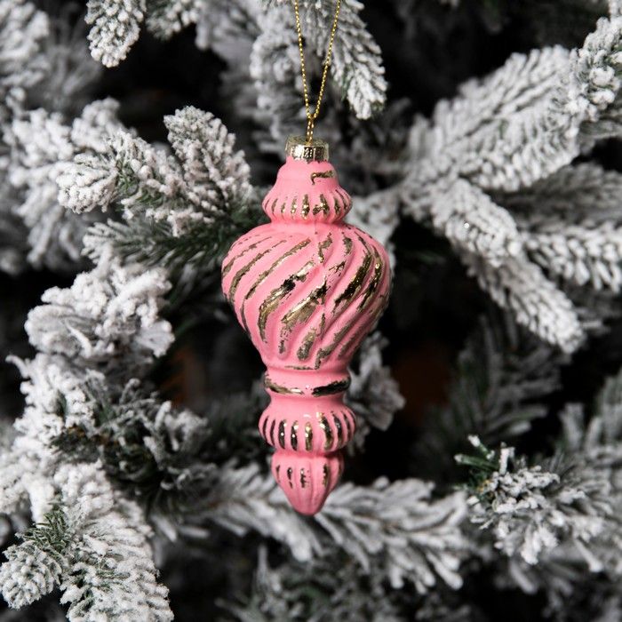 Christmas decoration, GLOBAL CHRISTMAS, Pink, 13cm, 6.5cm, Glass
