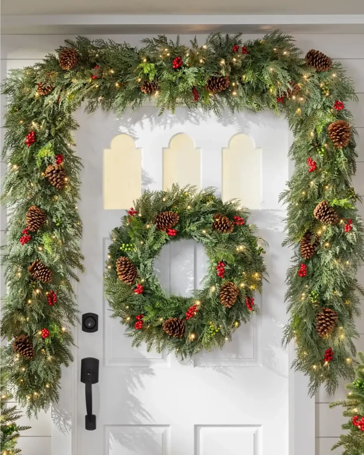 Christmas Decorations Evergreen Door Decor How To Create Classic Door Décor For Christmas Balsam Hill