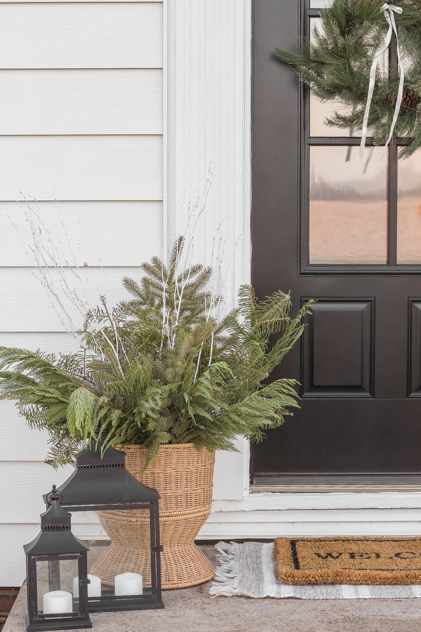 Christmas Front Porch and a Winter Planter Tutorial | LoveGrowsWild.com -  Love Grows Wild