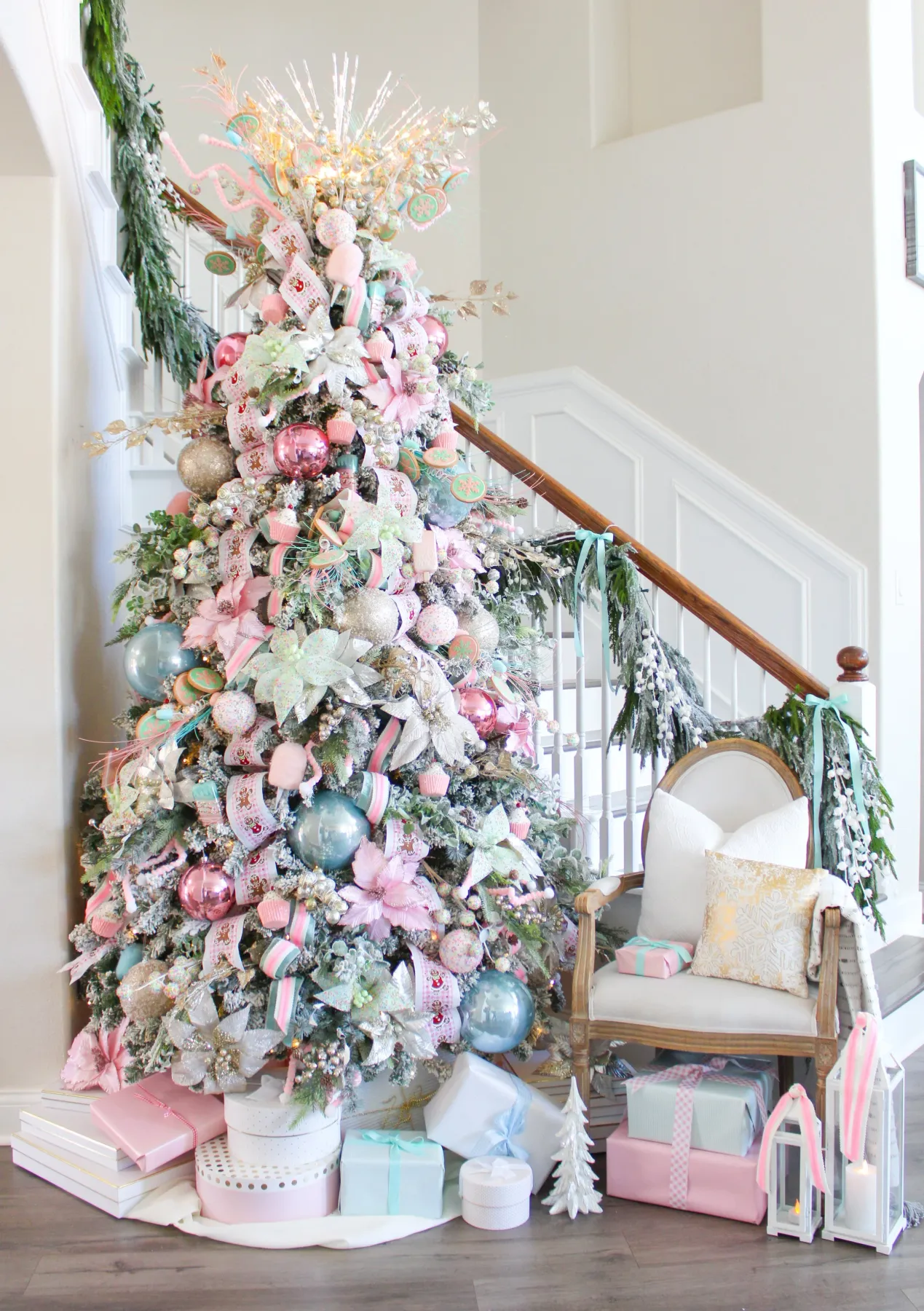 Christmas Magic with a Sweet Treats Tree! — Nissa-Lynn Interiors pastel candy  Christmas trees X 3