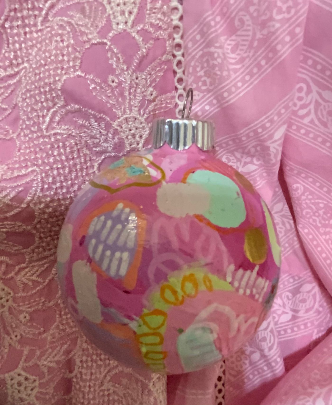 Christmas ornament- Mint, turquoise, pink, magenta, gold, orange – Hina  Sayani Art