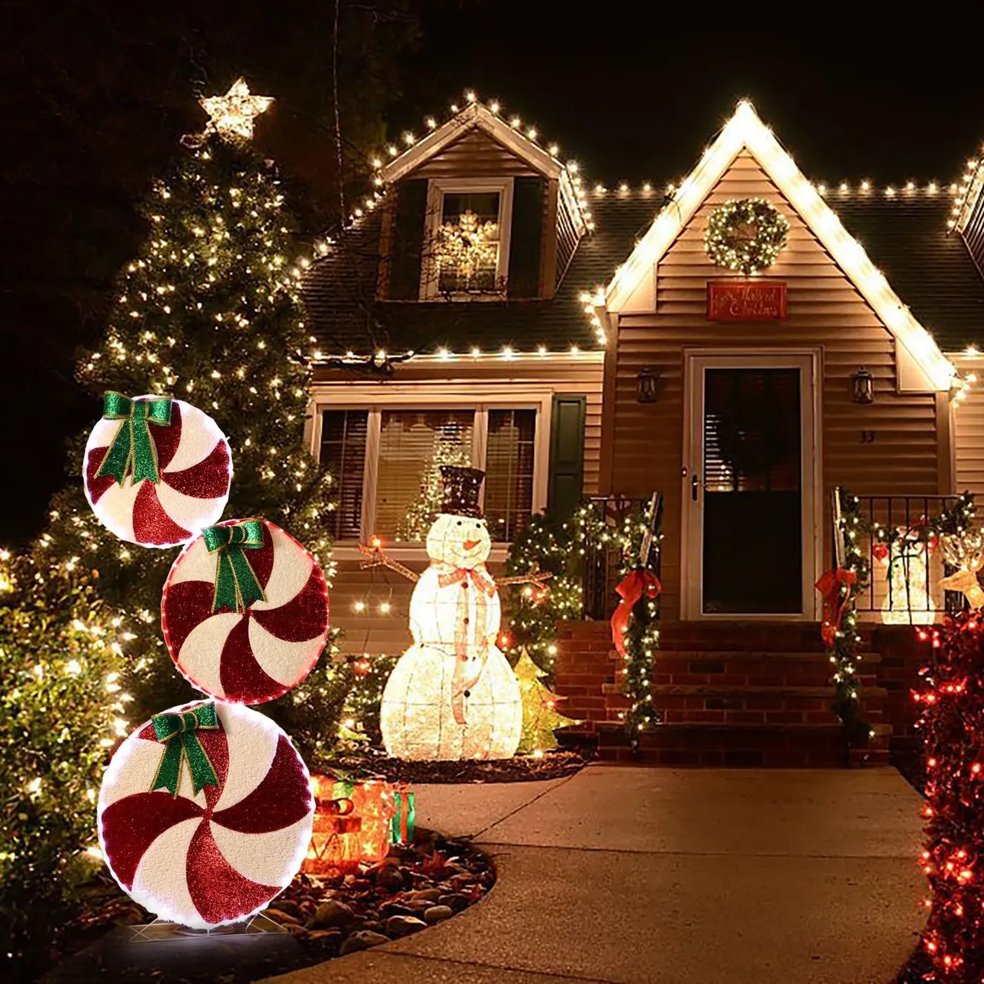 Christmas Peppermint Lights Northlight LED Lighted Peppermint Swirl Candy Outdoor Christmas Pathway Markers 26 Inch Set