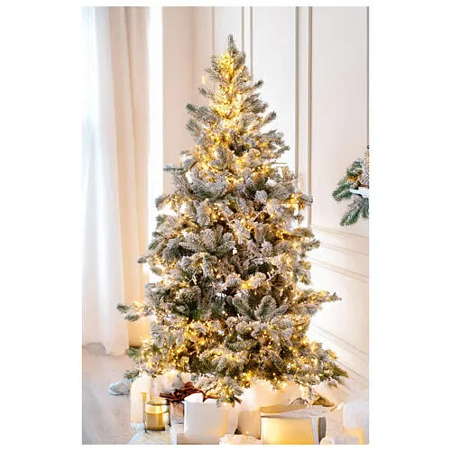 Christmas pine tree WW 180 cm 2200 LED warm white flocked poly light effects | online sales on HOLYART.com