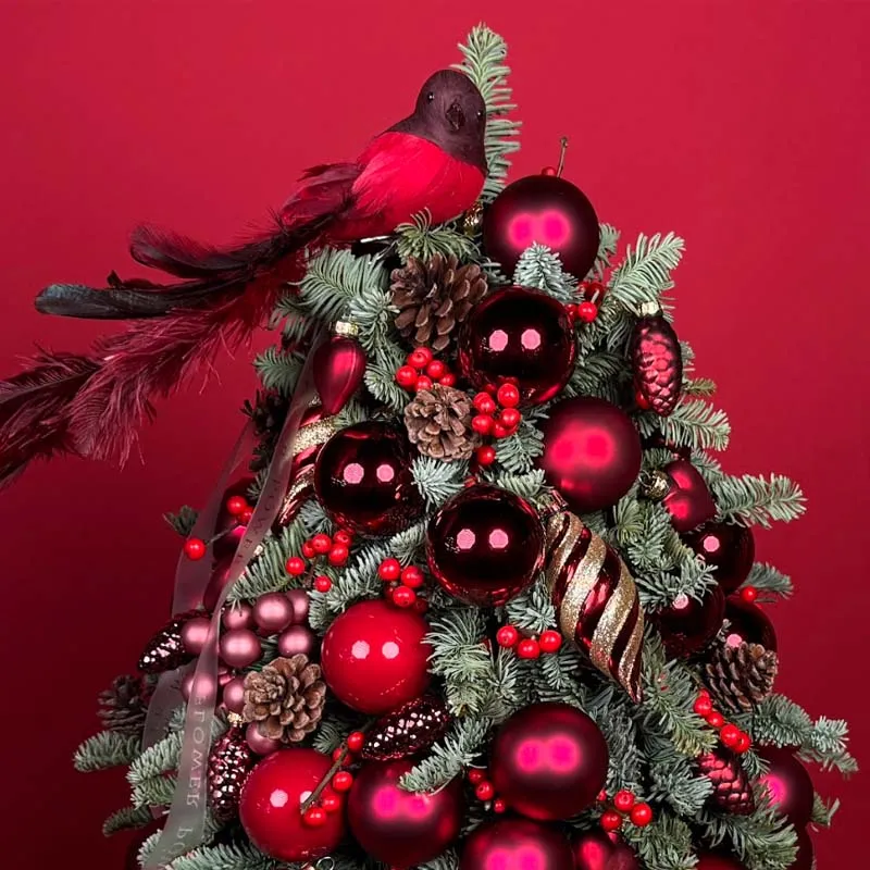 Christmas Table Tree in red tones Scarlet Fir - Delivery in Dubai | Flower  Power UAE