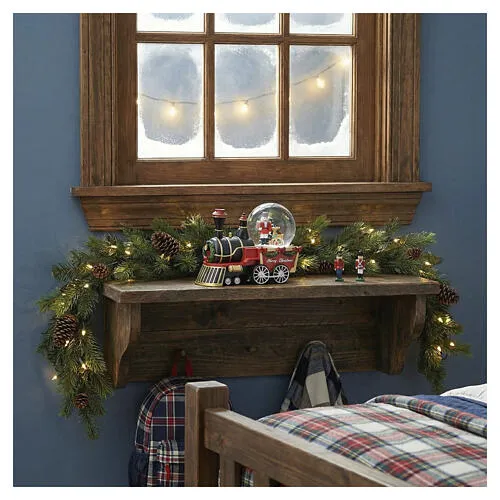 Christmas train snow globe with Nutcracker and reindeer, 15x20x10 cm |  online sales on HOLYART.com