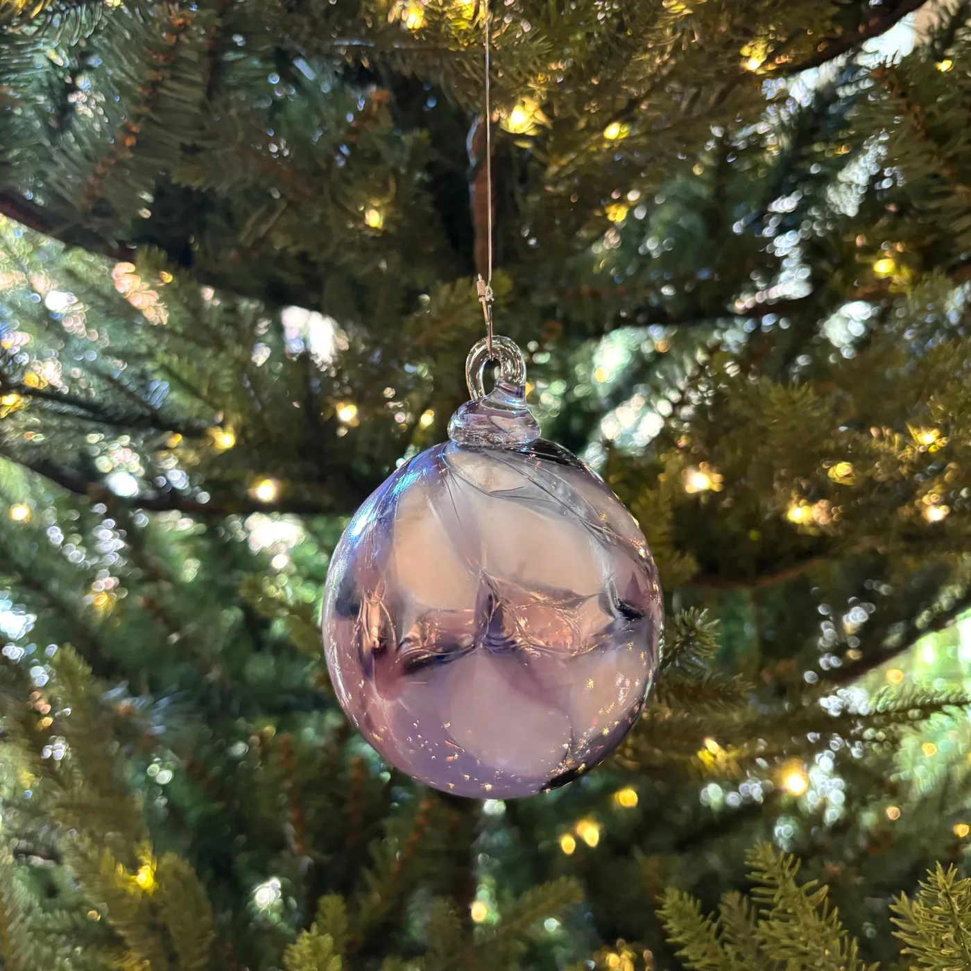 Christmas Tree Blown Glass Ball Ornaments Retro Blown Glass Ornament  European Mouth-Blown Ball Holiday Christmas